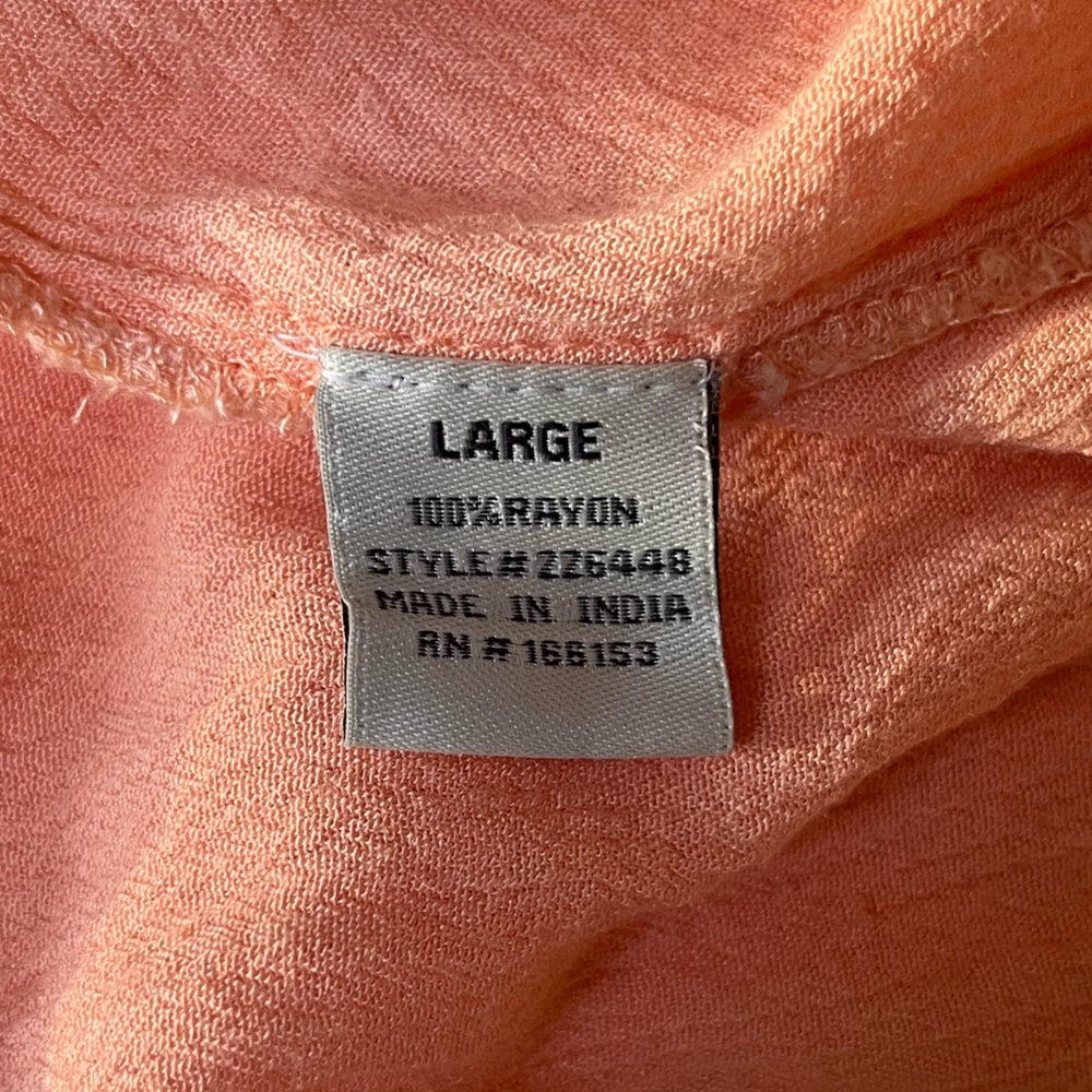 Poof! Peach Coral Puff Sleeve Ruffled Blouse - Picture 9 of 9